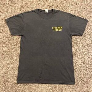 Chicken and Beer TShirt- Faded black style